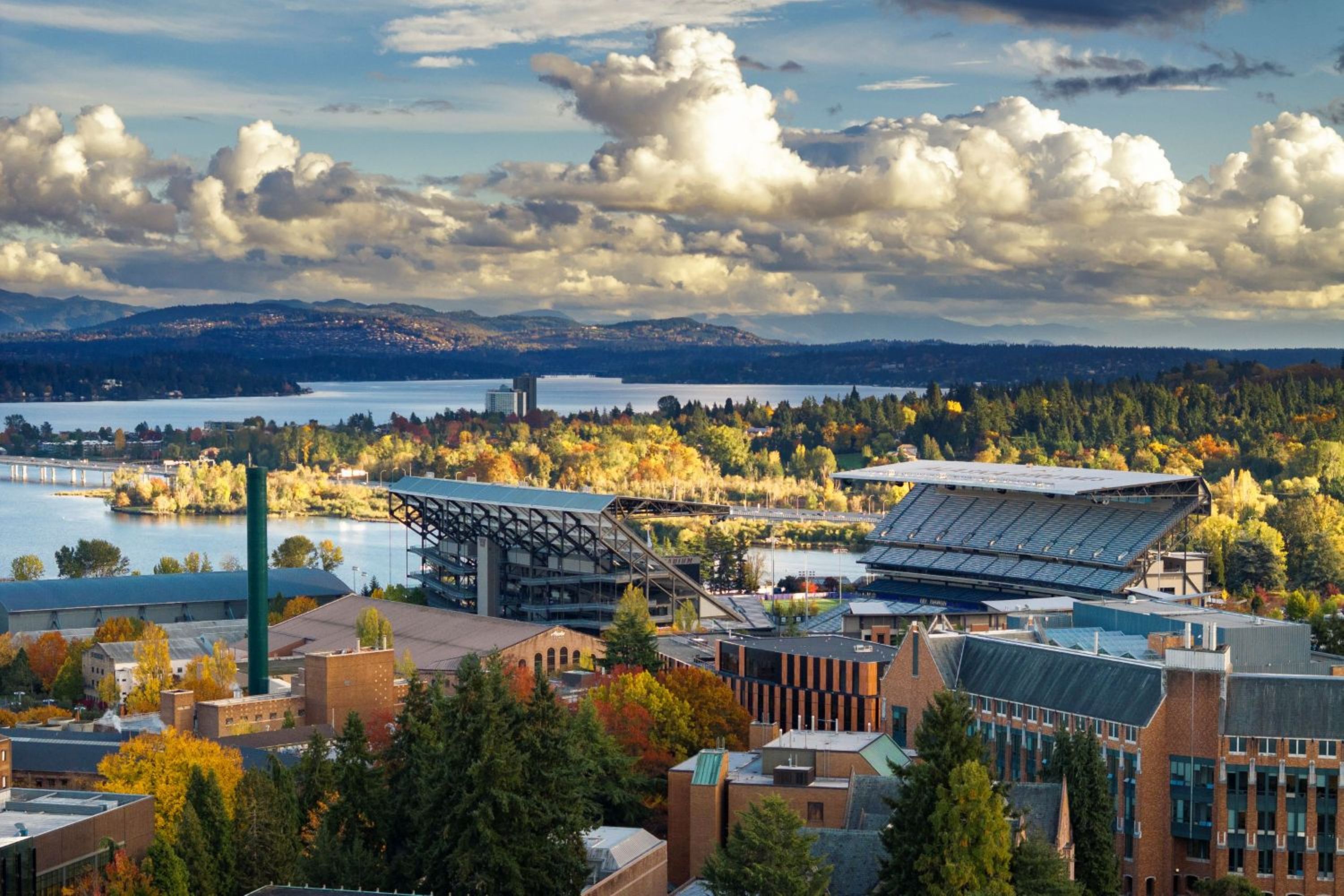 Aerial view of UW campus